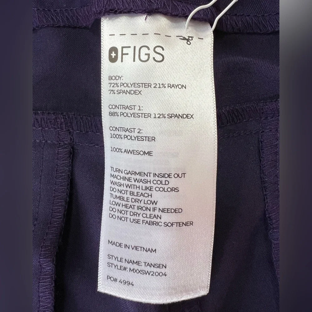 FIGS NWT Men’s Tansen Jogger Scrub Pants in RARE Dark Purple (PO #4994), XXL